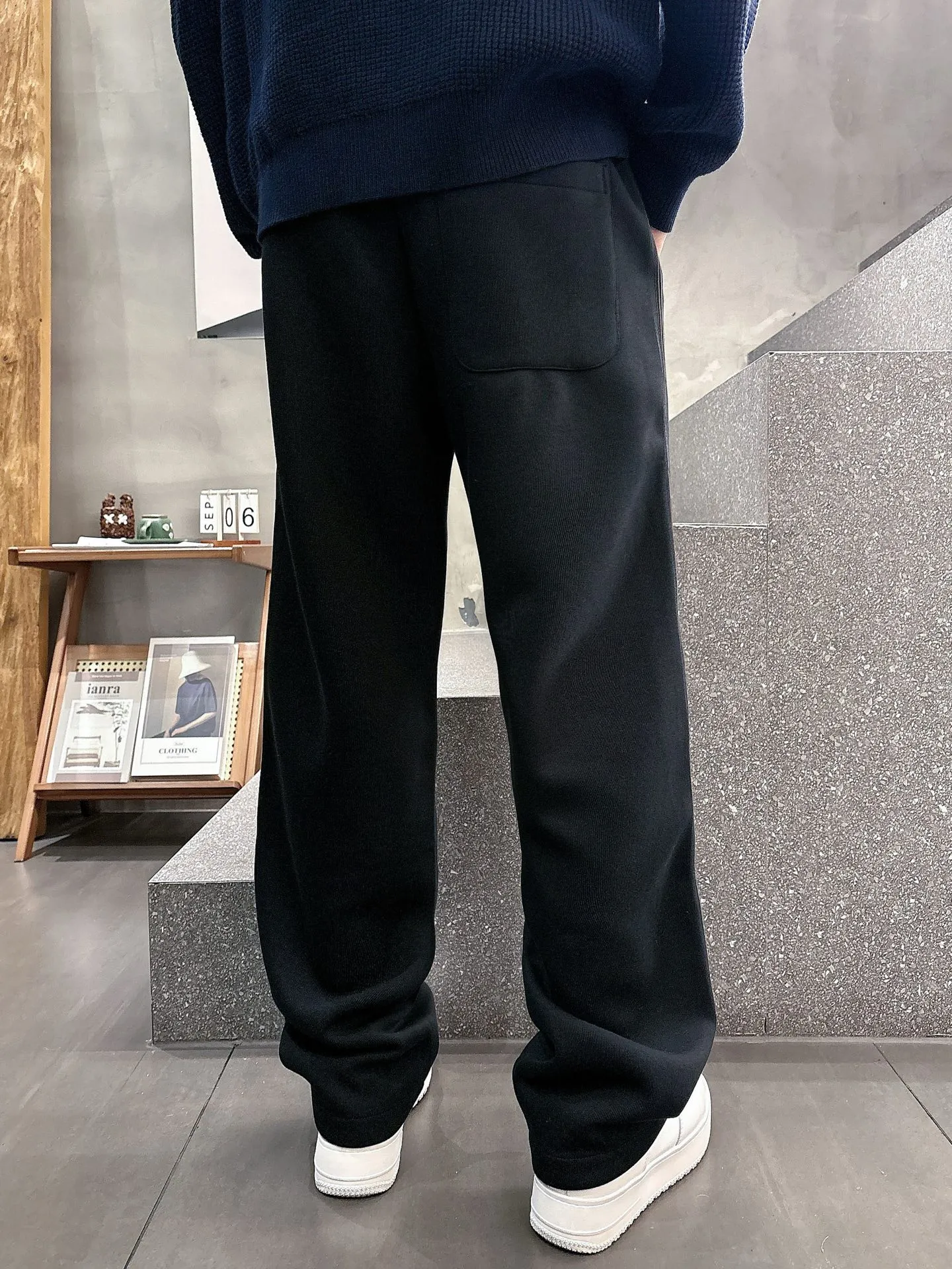 P300 NEW2025 Autumn and Winter New Casual Pants Exclusive Customized Fabric Color: Black and Blue SIZE: M-4XL